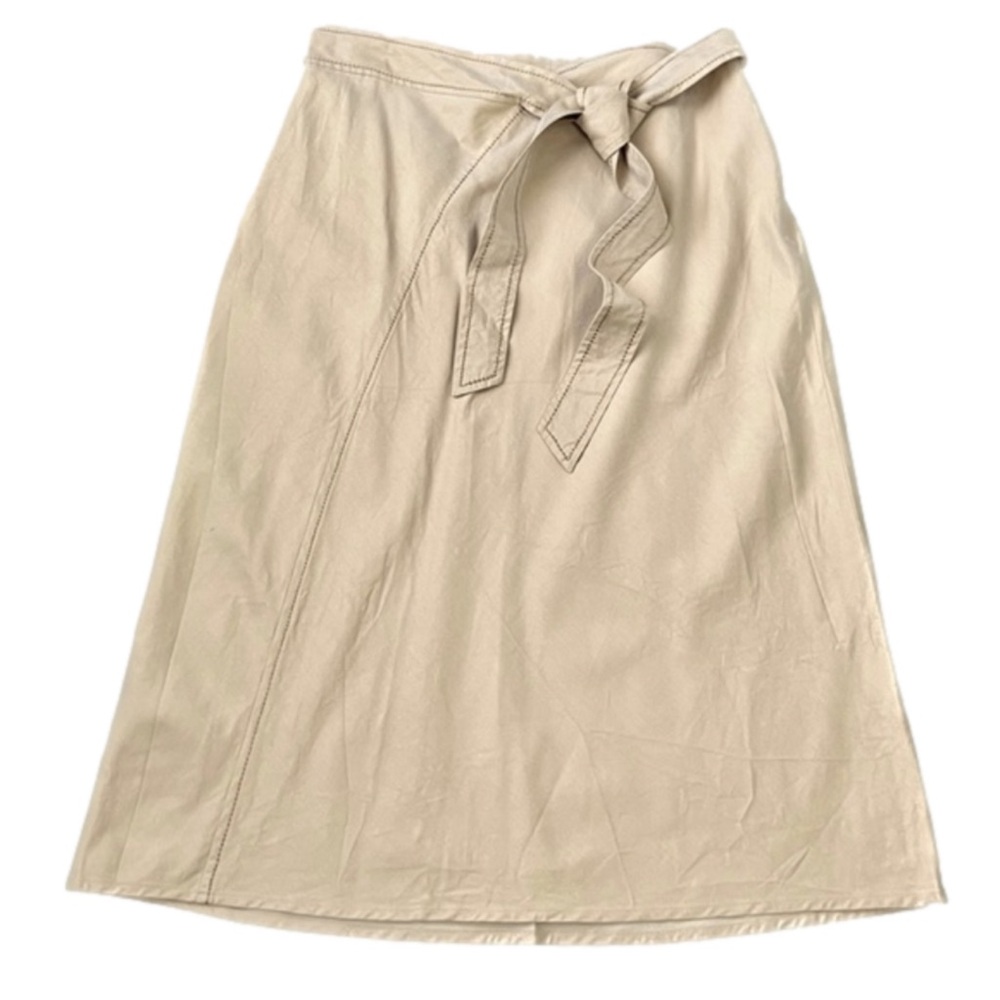 Womens Chino High Waist A-line Skirt With Tie size S